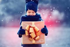 Child holding a gift