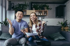 Couple excited to be paying off debt.
